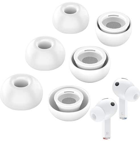 Embouts pour Galaxy Buds 3 Pro - Écouteurs en silicone compatibles Samsung Galaxy Buds Pro, L/M/S (3 paires) (blanc)