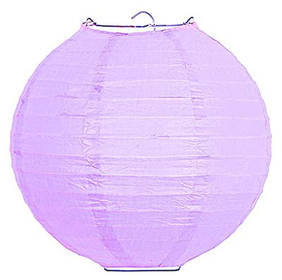 Lanternes en papier à suspendre, abat-jour rond en papier pour plafond, décorations lanternes avec cordon de suspension pour décoration de mariages (violet-20cm)