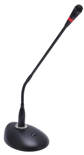 Cuifati Micro de Condensador de Cuello de Cisne, Micrófono de Escritorio Ajustable Cardioide para la Conferencia de Reuniones de Conferencias, XLR Alimentado, Base Antideslizante, Tubo