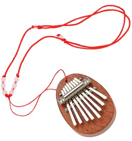 minkissy Holz Kalimba für Anfänger 8-tasten Daumenklavier mit Metallzungen Tragbares Fingerklavier Klarer Klang Kleines Musikinstrument für Party und Performance