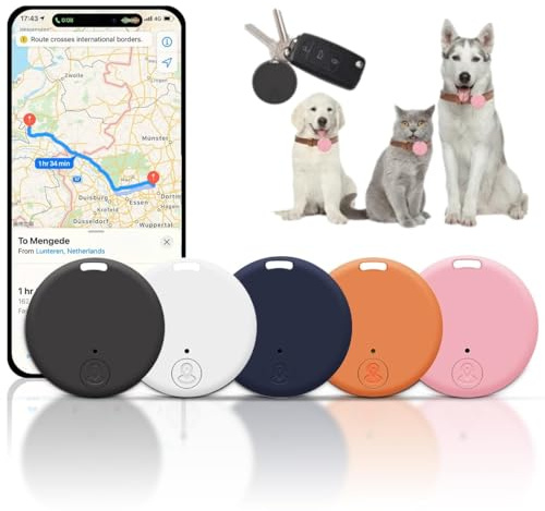 Trova chiavi Bluetooth e localizzatore GPS | Tracker intelligente anti-smarrimento con pulsante selfie remoto e allarme a 2 vie, per animali domestici, bambini, portafogli, bagagli, nessun abbonamento