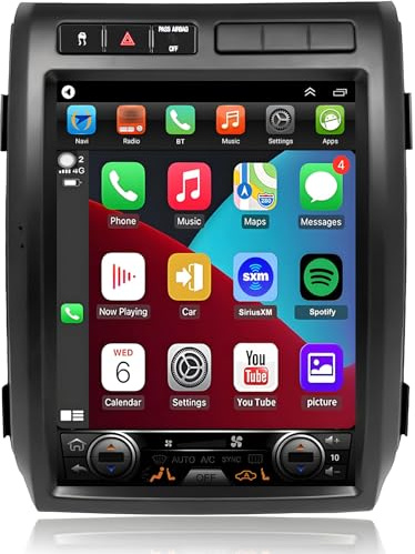 for Ford F150 Radio 2009 2010 2011 2012 Upgrade, 8core CPU Stereo System,12.1inch Touch Screen,Carplay and Android Auto,Free Camera (Only fit Manual AC!)