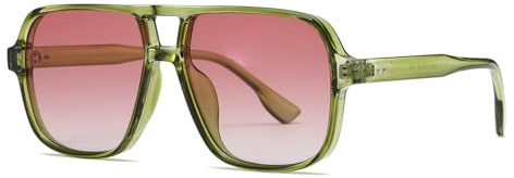 WDZAYXC Vintage Groß Sonnenbrille für Herren Damen | Retro Quadratisches Design, UV400 Schutz