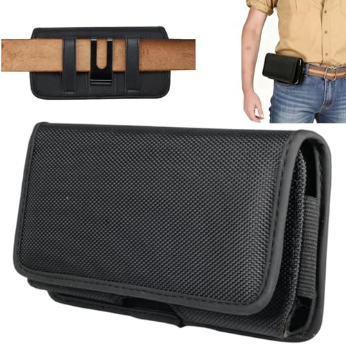 Riñonera horizontal para teléfono móvil Samsung Galaxy S23, S22, A13, 17,5 x 10 x 2,5 cm, soporte para cinturón para iPhone 17 Air / 15 14 13 Pro Max / 16 15 14 Plus, calcetines de tela Oxford para