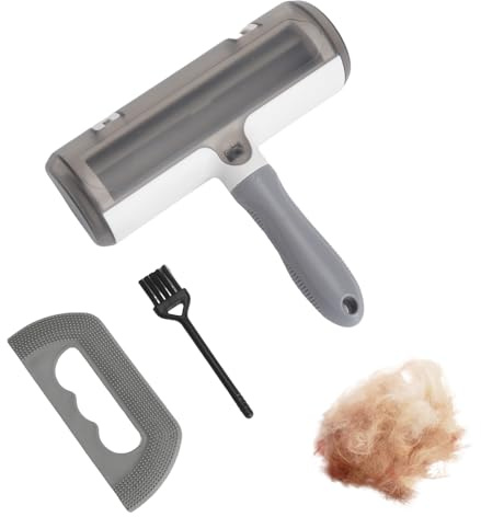 Togli Peli Animali Rullo,Rullo Levapelucchi Autopulente + Spazzola in Gomma Morbida + Spazzola per Vestiti Lint Remover Riutilizzabile per Peli di Cane e Gatto su Divano Vestiti Auto e Tappeti