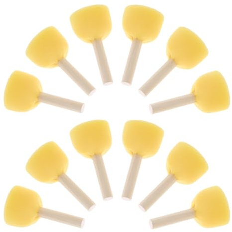 Toyvian 40piezas Cepillo de Esponja con Forma de Hongo de Pincel de Esponja con Mango de Madera Herramienta de Pintura para Manualidades y Pintura de Arte
