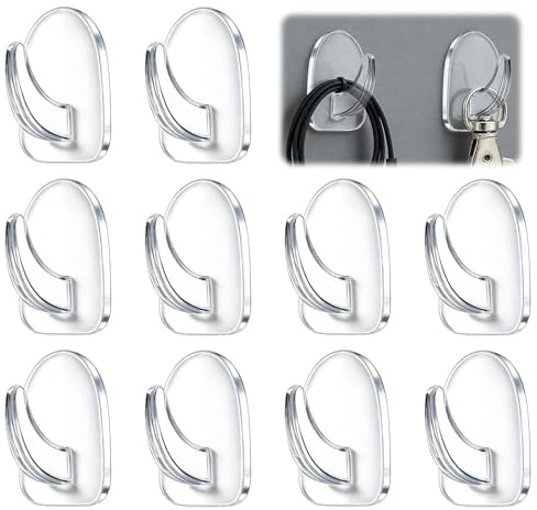 VTYTZZ 10 Stück Haken Klebehaken Extra,Klebehaken Transparent,DurchsichtigeKlebehaken,KlebehakenDurchsichtig,KlebehakenKlein,Fur Bad Küche Badezimmer Deko(Transparent)