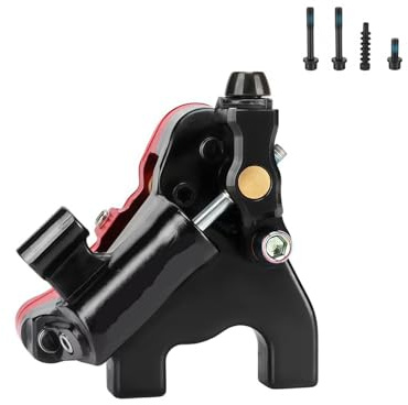 UALXPAO Ensemble de Freins à Disque hydrauliques Jeu d'étriers de Frein à Disque hydrauliques Route, actionnés par câble Hybrides for vélo, Ensemble Freins Noir et Rouge(Black-R)