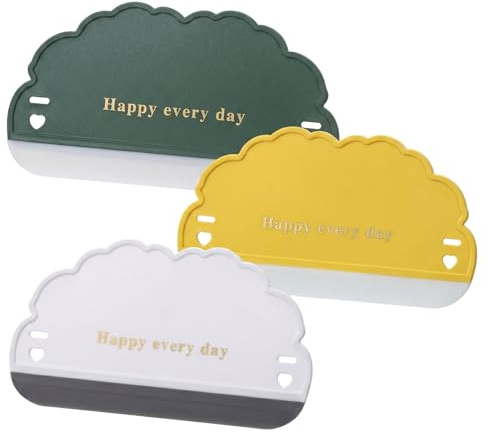 3 Pcs Small Squeegee, All-Purpose Mini Soft Rubber Window Squeegee – Small Squeegees for Kitchens, Bathroom Shower, Mirrors & Car Windshield (Green, Yellow, White)