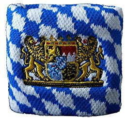 Flaggenfritze Schweiß- und Stirnbänder Deutschland Bayern mit Löwe, für Erwachsene und Jugendliche, Sport/Fitness/Yoga, modisches Fan-Accessoire