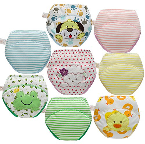 Skhls Couches Culottes d'apprentissage Lavable pour Les Enfants 2-4 Ans - Lot de 8, 4 Ans Multicolor