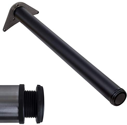 Stahlia 1x Tischfuß Ø60 mm SCHWARZ MATT Tischbein Möbelfuß |Höhe : 820 mm | höhenverstellbar + 30 mm|inkl. Befestigungsmaterial