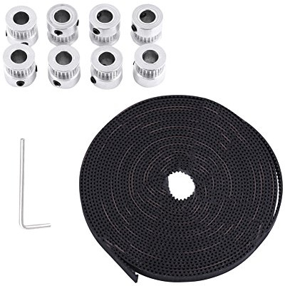 Courroie De Distribution Crantée 8mm Poulie Alésage 8mm 5 Mètres Ceinture Large 6mm 16 Vis Pour Imprimante 3D