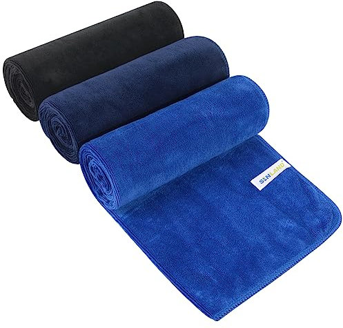 SINLAND Microfiber Gym Towels Sports Workout Towel Super Soft and Absorbent Towels for Gym Fitness Yoga Camping 3 Pack 40cmx80cm