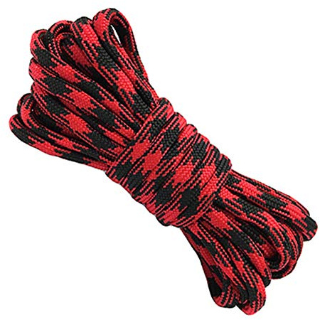 Egurs Paracord 15m/49ft Bunt Paracord Seil Schnüre 550 ?4mm Paracord Schnur Outdoor Camping Zubehör Zeltseil für Armband Schlüsselanhänger Anhänger Haustier Halsband Seile Rot Camouflage