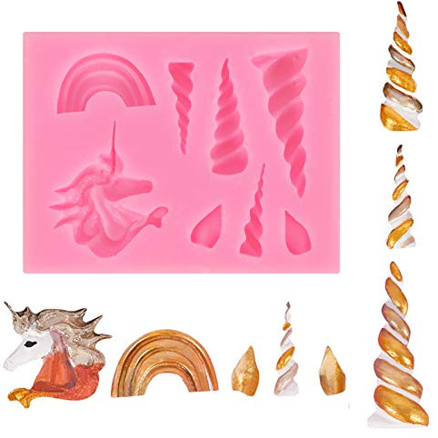DUBENS Cake Tools Unicorn Cloud Horn Ear Silicone Mould Decorating Cupcake Decorating Gumpaste Fondant Tool Mould Chocolate Candy Moulds