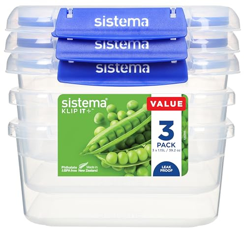 Sistema Food Storage Containers, 1.15L 3 Pack