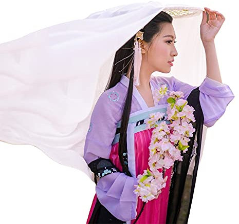 MNSSRN Les Chevaliers Couvrent Leurs Chapeaux de Visage et de crème Solaire, Les Rideaux de Hanfu Couvrent des activités faciales, de sorte Que Les Chapeaux de Hanfu SumreScreen Summer Hanfu,70cm