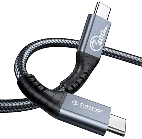 ORICO Kabel für Thunderbolt 4, Kompatibel mit Thunderbolt 3/USB4, Übertragungsrate 40Gbps, 8k@60Hz (Zwei Displays 4k@60Hz) mit PD 100W(20V/5A) für PC, eGUP und Laptops(Gerade, 2M)