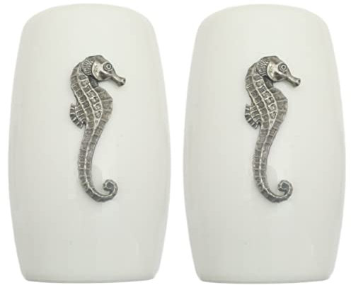 Sea Horse China Salt and Pepper Shakers Cruet Set Modern White CSP 316