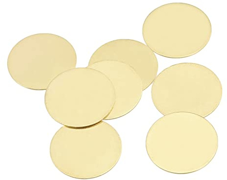 sourcing map 8 Stück Messing Stanzrohling DIY Tag Metall Ersatz für Handwerk Anhänger Dekoration 27 mm x 0,8 mm