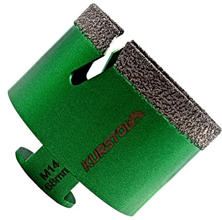 KURSTOL Diamant Bohrkronen - Fliesenbohrer 68 mm mit M14 Gewindefliesen-Lochsägen für Trockenbohren Porzellan Keramik Fliesen Granit Marmor Stein Vakuum gelötete Diamantbohrer