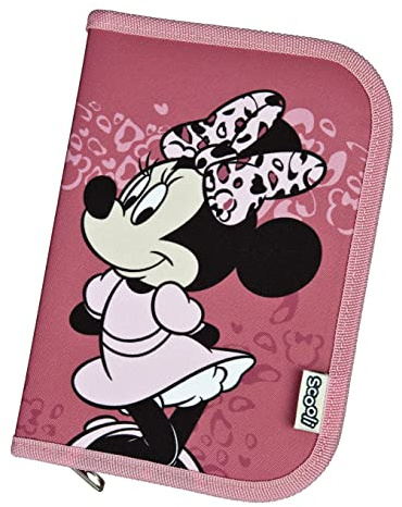 Scooli Minnie Mouse Schüleretui - gefülltes Federmäppchen mit Eberhard Faber Stiften - stylische Federmappe mit Motiv - Stiftebox für Buntstifte und Bleistifte - ideal für die Schule