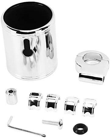 KIMISS Motorrad-Getränkehalter, Motorrad-Lenker-Getränkehalter, Chrom, Verstellbar, Universell für ATV 22–32 Mm Griff