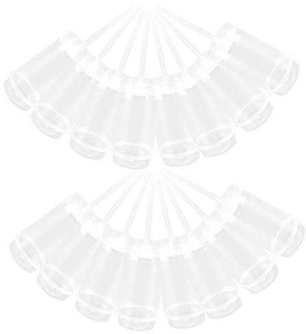 BESTonZON 30pcs Cake Pusher Music Lollipop Clear Jel Round Popsicle Molds Cake Push Pops Containers Cake Push Cylinder Cupcake Push Pops Push up Cake Holder Cake Push up Pops Push Cake Tubes