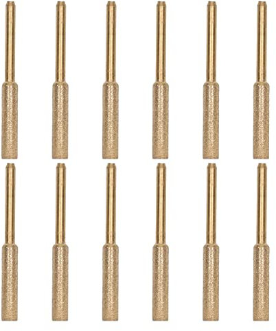 Yuecoom Chainsaw Sharpener Stone, 12 Pcs Wear Resistant Emery Grinding Stone, 3mm Shank 4.8mm Chainsaw Sharpening Burr, Grinding Head