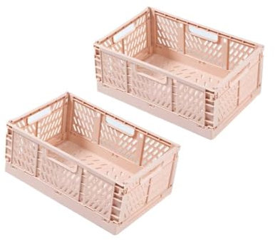 2 Stücke Klappkiste, Klappbox Stabil, Aufbewahrungskorb Faltbar, Tragbar Aufbewahrunskisten Für Wohnzimmer Küche Bad Büro Schlafzimmer Klassenzimmer Schrank, 22 × 14.7 × 9.3cm