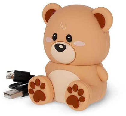 Legami - Kabelloser Lautsprecher mit Ständer, The Sound of Cuteness, Teddy Bear-Thema, wiederaufladbar, inkl. USB-Kabel, verwendbar als Handy-Ständer, 6 x 8 x 5 cm