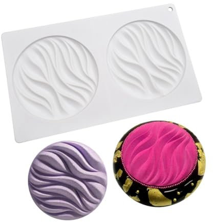 Stampo in silicone per mousse e cioccolato, dessert francese per pasticceria, riutilizzabile, antiaderente, facile rilascio (onde rotonde)