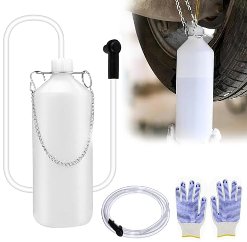YSOOUA Bremsflüssigkeitsbehälter 1L Bremsenentlüfter Bremsenentlüfterflasche mit 60CM Schlauch und Universal Gummi-Adapter Bremsenentlüftungsgerät den Austausch von Bremsöl