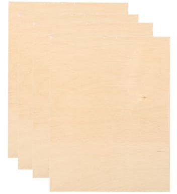 Contreplaqué 3mm, 4PCS Panneau De Contreplaqué Planche Bois 297x215mm, Panneau Feuille Découpe Laser Planche De Bois Plaques De Contreplaqué Pour Bricolage, Peinture, Gravure (bouleau)