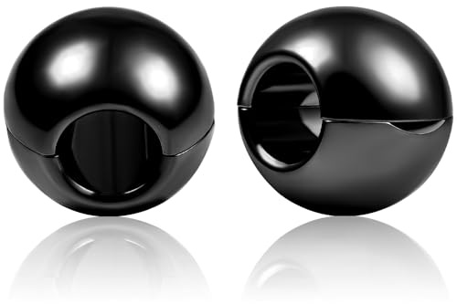 DOEARKO Ohr Gewichte Ear Weights Hangers Kugel aus Edelstahl Flesh Tunnel Ohrhänger Piercing Schmuck für gestreckte Ohren Schwarz 12mm
