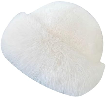 APLVFFZH Damen Wintermütze aus Kunstpelz, Modische Pelzmütze, Weibliche Kosakenmütze mit Ohrenschutz, Winter Fischerhut Warm, Weiche Plüsch Mongolenstil Hut mit Rundkrempe für Camping Outdoor