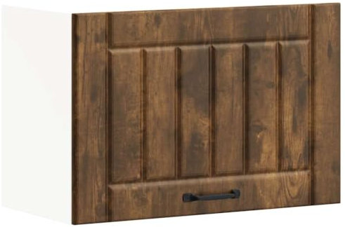 vidaXL Lucca Smoked Oak Kitchen Wall Cabinet - Engineered Wood, Glass Door, 60x31x40 cm