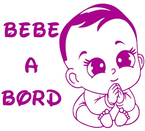 Sticker Autocollant Bebe a Bord, Stickers Auto Enfants a Bord, Vinyle haute performance pour voiture (violine)