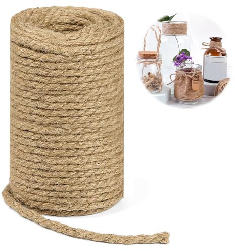vsshe corda di canapa naturale, Corda Sisal per Tiragraffi per Gatti da 6mm *15m, Cordas Decorativa, Spago per Giardinaggio, Cordas Tiragraffi per Gatti, Cordas Bricolage,per Artistico,Giardinaggio