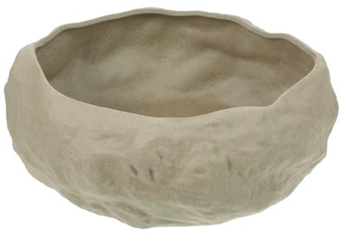 Kisangel Fioriera a Ciotola Per Coltivazione in Ceramica Effetto Pietra Per Piante Di Narcisi e Ninfee, Vaso Decorativo Da Giardino Superficie Liscia, Per Interni e Balconi, Contenitore Multifunzione