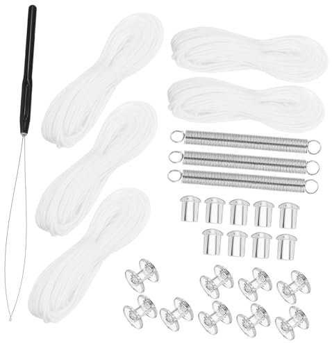 EXAOMBLE Rv Pleated Shade Repair Kit 5pcs White Honeycomb Cord Hold down and Restringing Tool Window Blind Accessories for Camper and Rv Shade Maintenance