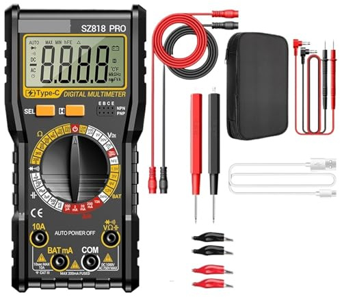 Multimètre numérique professionnel SZ818 PRO, testeur de tension AC/DC, testeur de courant, fil zéro/feu, détection NCV(SZ818 PRO)