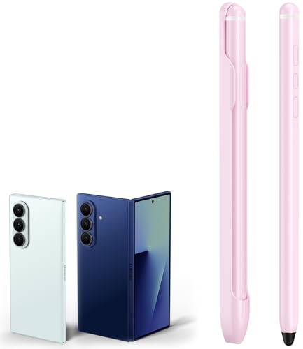 Inmatningspennor kompatibla med Samsung Galaxy Z Fold7, ersättande Slim S-penna för Galaxy Fold 7, Styluspennor + S-Pen Slot-Rosa