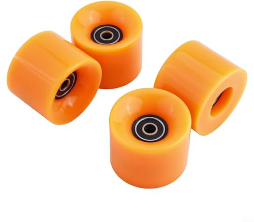 Jotekonoby Skateboard-Räder, 60 x 45 mm, 78a für Longboard Cruiser, 4 Stück, mit Abec9-Kugellagern und Abstandshaltern, PU, Highrebound-Stoff, glatte Rolle für St (Orange)