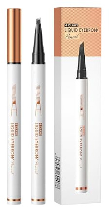 Lápiz de cejas | 4 puntas,Delineador de Cejas Líquido Natural - Rotulador líquido de punta fina para mujer, uso diario, viajes, trabajo, citas, bodas, cumpleaños y piscina