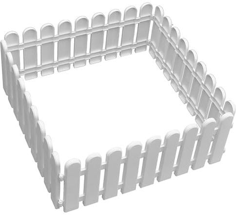 Staccionata, 4 pezzi Recinzione da giardino 19, 7x7, 9 '' Bordo del giardino Pannelli in plastica bianca Bordo decorativo del prato per aiuole Cortile Vialetto