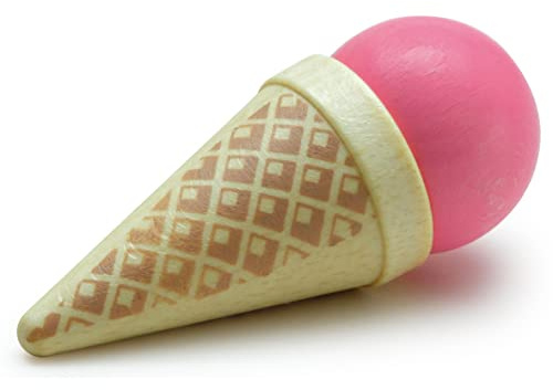 Erzi 14000 Eistüte, rosa aus Holz, Kaufladenspielzeug für Kinder | Kaufmannsladen, Rollenspiele, Kreative Spielwelten gestalten