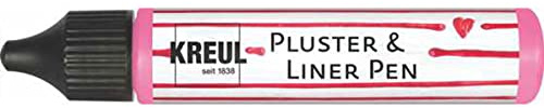 KREUL 49806 - Pluster und Liner Pen pink, 29 ml, Plusterfarbe zum Dekorieren und Verzieren, für Dekoeffekte durch aufplustern im Backofen, mit Bügeleisen oder Fön