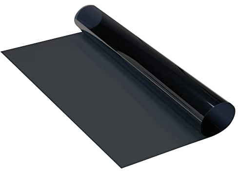 FOLIATEC Scheibentönungsfolie Tönungsfolie für Autoscheiben, BLACKNIGHT Reflex Superdark, 76 x 300 cm, mit ABG, 95% Verdunkelung